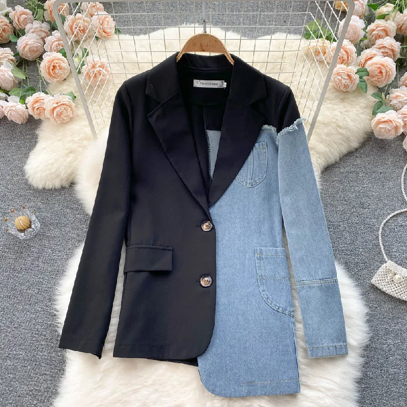 Weekend Specials to Delight Jacket female cowboy stitching Blazer  1505