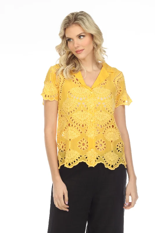 Epic Deals Johnny Was Marietta Cooper Eyelet Button-Up Top C11722 Boho Chic *