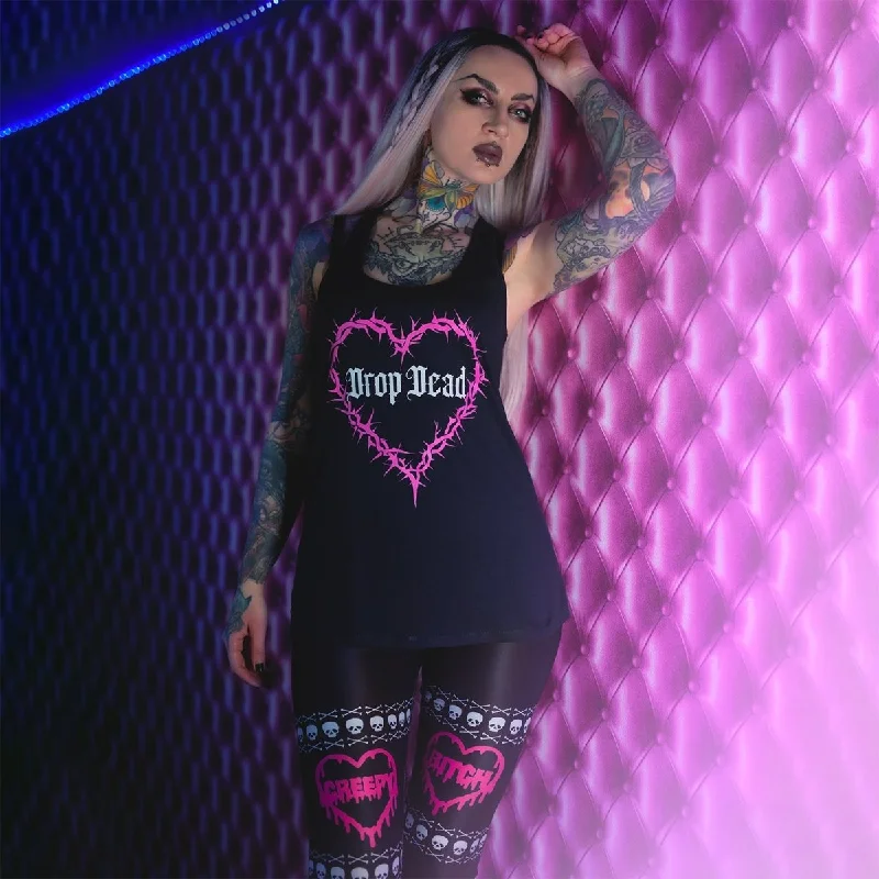 Savings Event Drop Dead Thorny Heart Racerback Tank