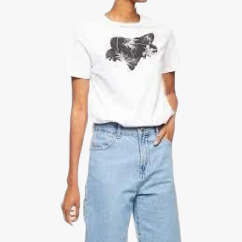 Daily Special Fox Womens Palms V Neck Short Sleeve Tee White