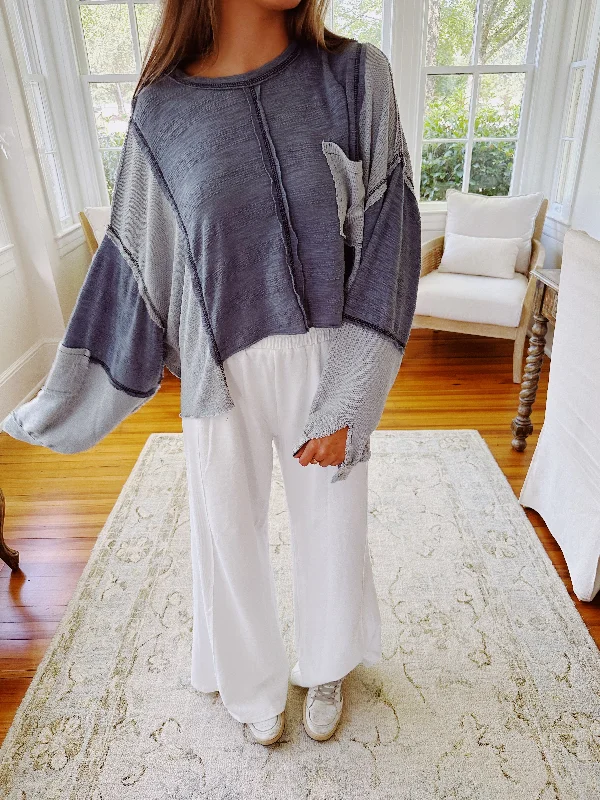 Final Offer Endless Possibilities Oversized Top - Indigo