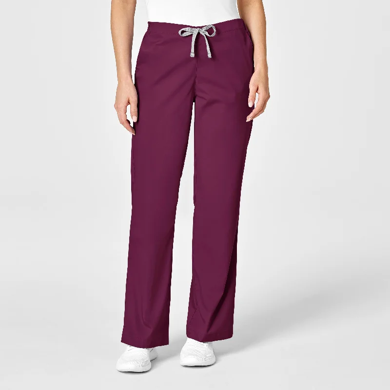 Mega Deal WonderWORK Women's Flare Leg Scrub Pant - Wine