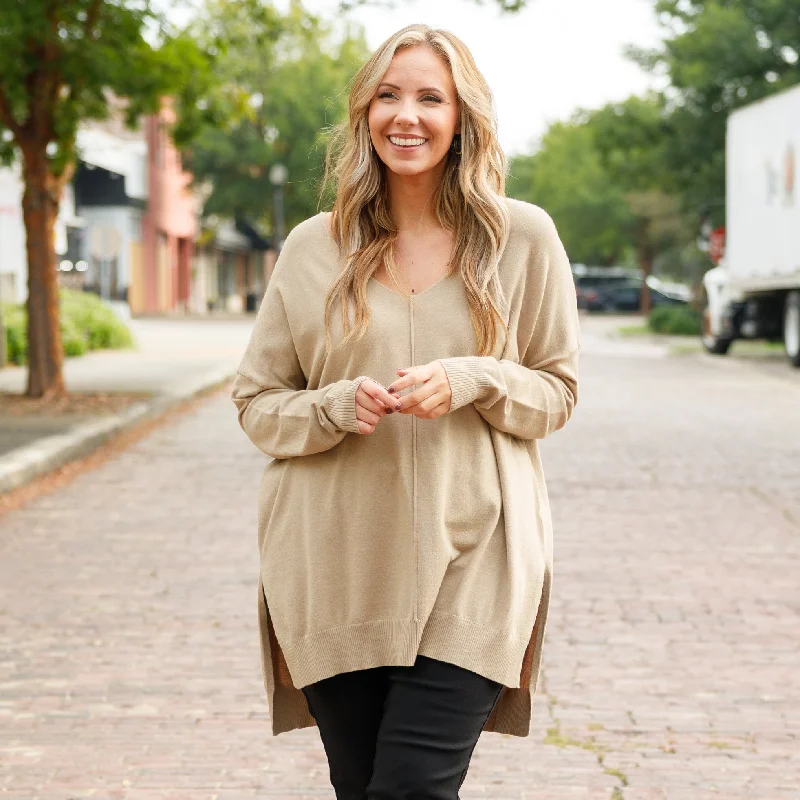Price Drop Miss Who I Was Sweater, Light Mocha