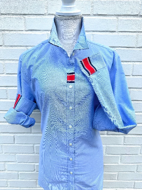 Get It Before It’s Gone Casie2 Blue Oxford Shirt (Casie2 29)