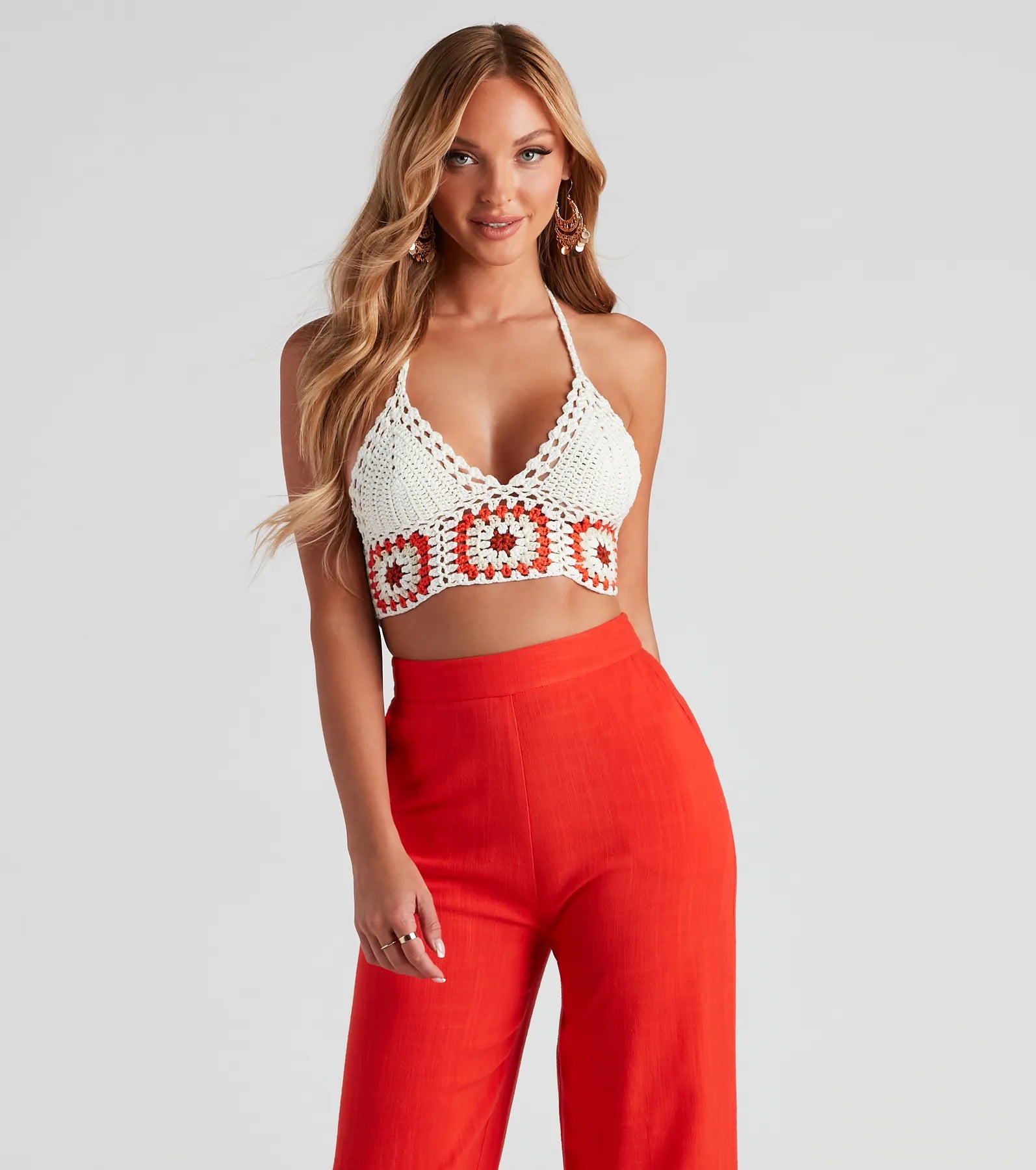 Value Deals Sway To The Beat Crochet Halter Top