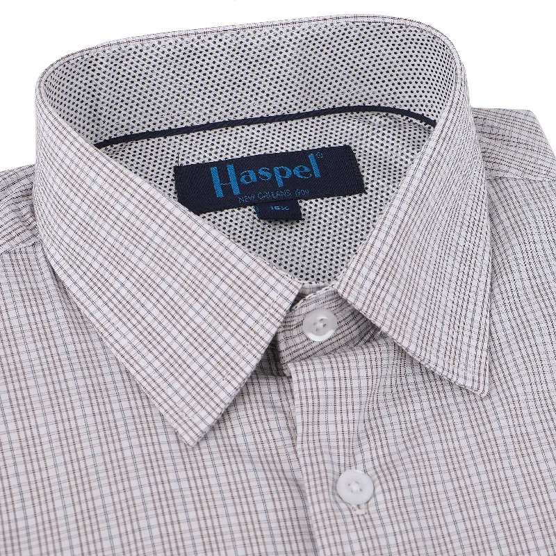 Charcoal Mini Check Tailored Fit Dress Shirt