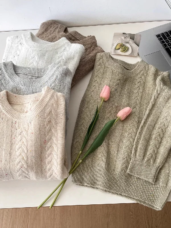 Weekend Specials to Savor solid color round neck sweater soft knitted sweater top S4754 Weekend Specials to Savor solid color round neck sweater soft knitted sweater top S4754