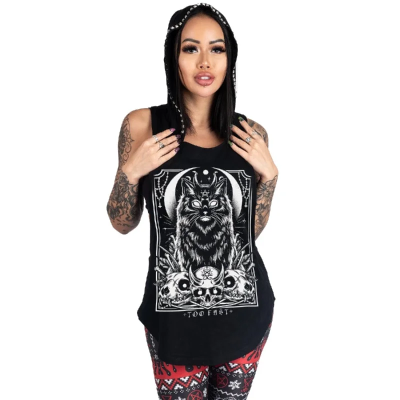 While Supplies Last Cat Familiar Studded Hoodie Tank