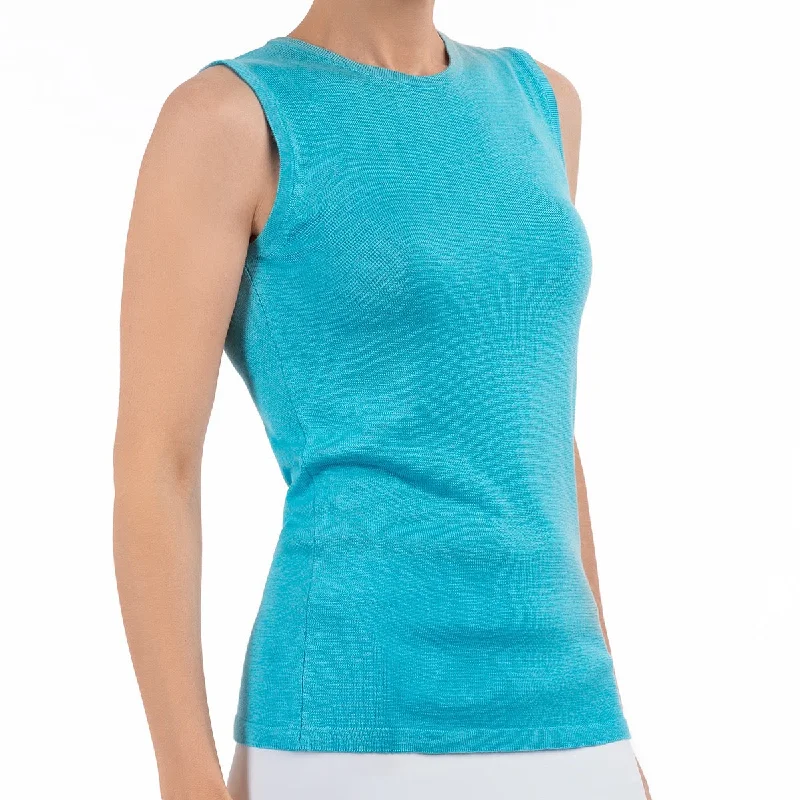 Lowest Price Silk Viscose Tank in Turquoise