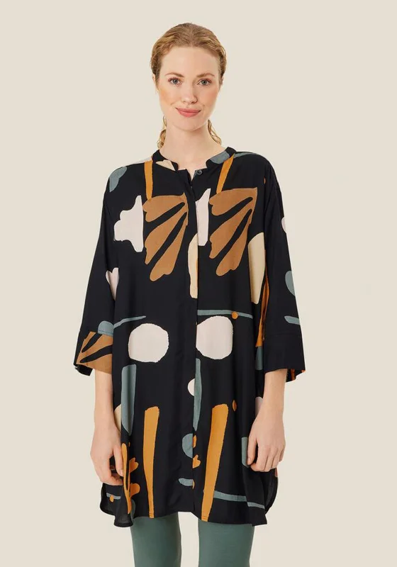 Weekend Deals That Amaze Masai Geam Grandfather Neck Long Shirt, Butterscotch