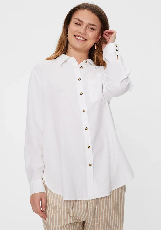 Weekend Bargains Just for You Freequent Lava Linen Shirt, Bright White