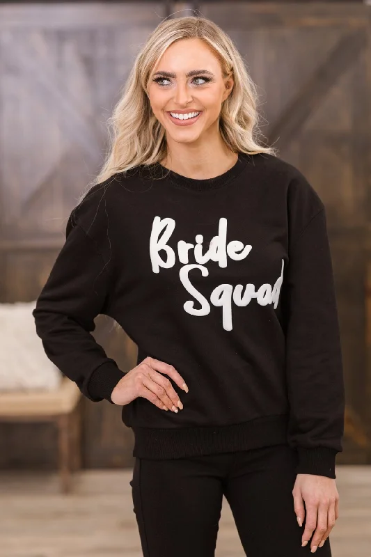 Savings Bonanza Black Bride Squad Graphic Sweatshirt