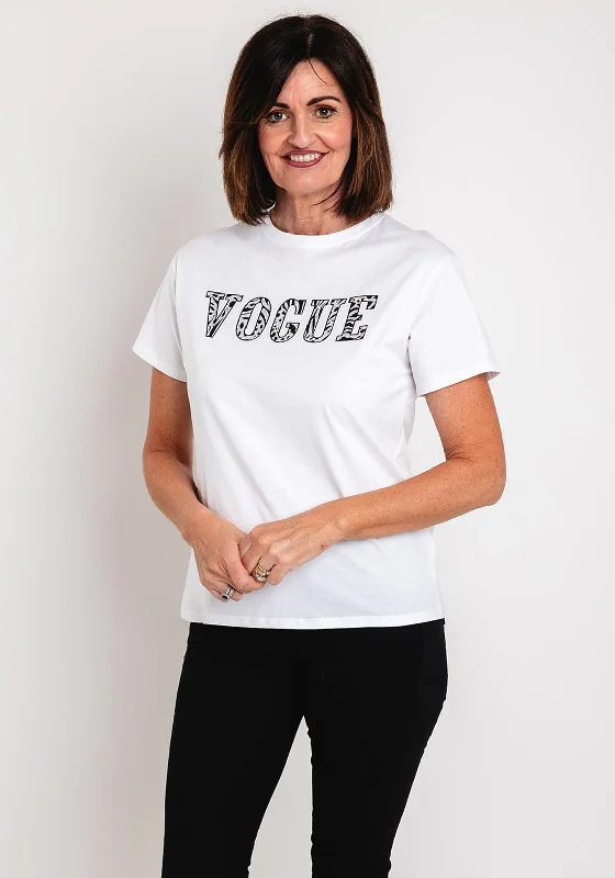 Savings Soar This Weekend Serafina Collection Vogue Rhinestone T-Shirt, White