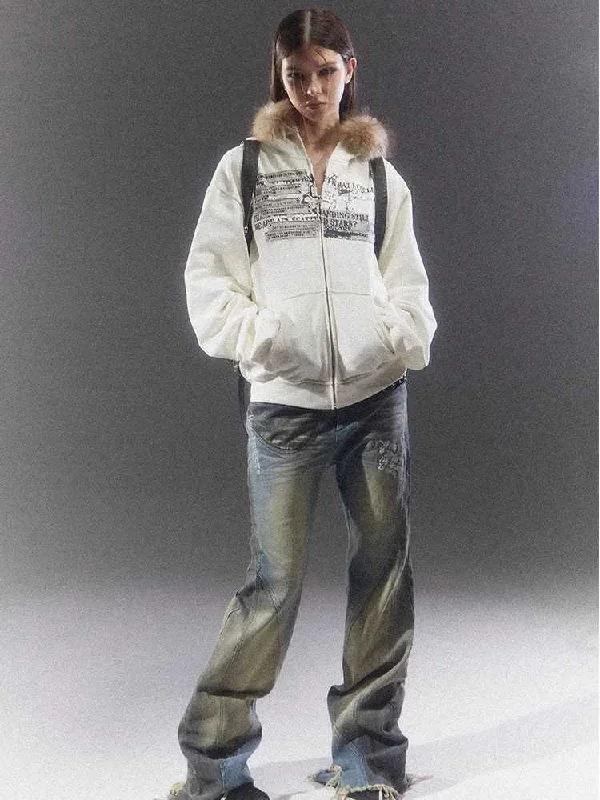 Limited Quantity WHITE FUR SWEATSHIRT [S0000010409]