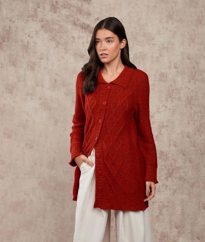 Don't Wait Long Line Cables Cardigan