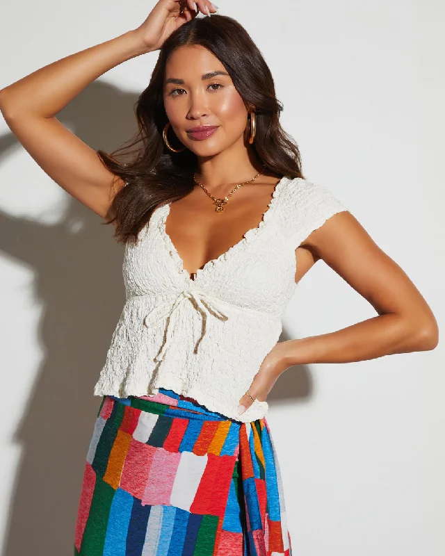 Act Now Katrina Sweetheart Short Sleeve Top