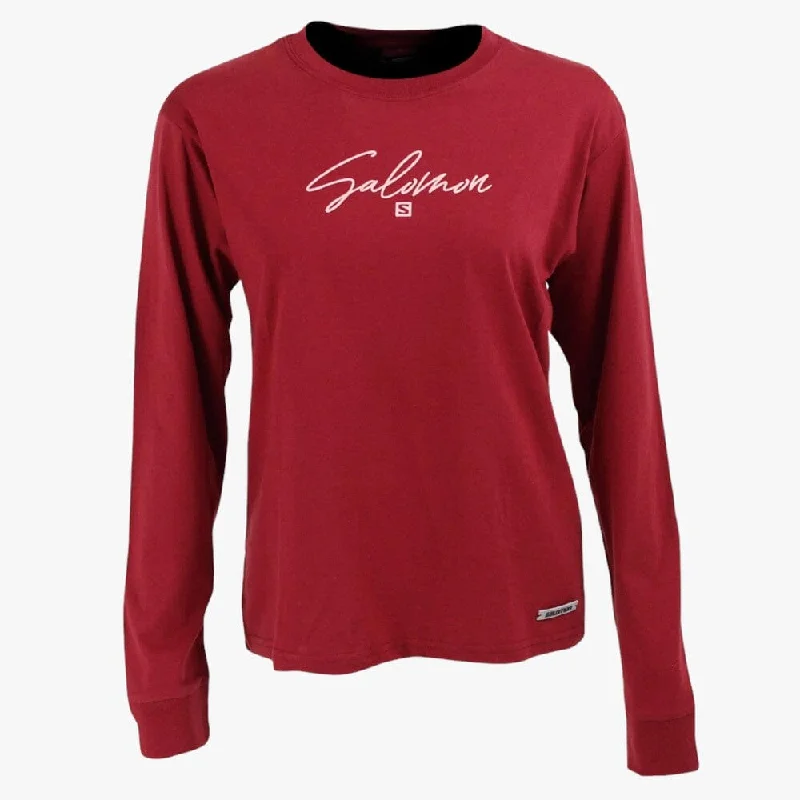 Price Drop Alert Salomon Womens Across Oceans Long Sleeve Tee Pomegranate