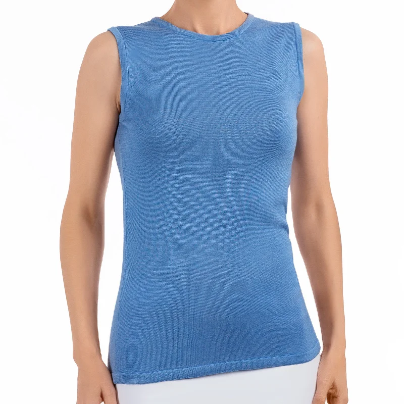 Instant Deal Silk Viscose Tank in French Blue