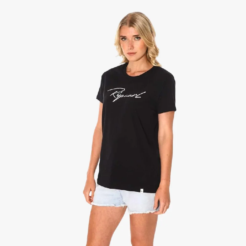 Low Prices Ripcurl Womens Script Standard Short Sleeve Tee Black