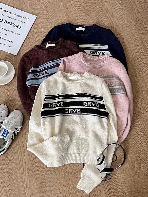 Daily Specials chic simple long-sleeved round neck short knit sweater     S4779