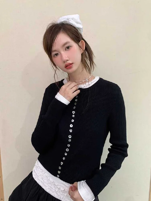 Stock Clearance Round Neck Knit Cardigan [S0000010381]