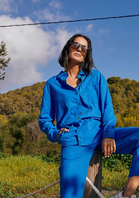 Weekend Specials You Can't Miss Freequent Lava Linen Shirt, Nebulas Blue