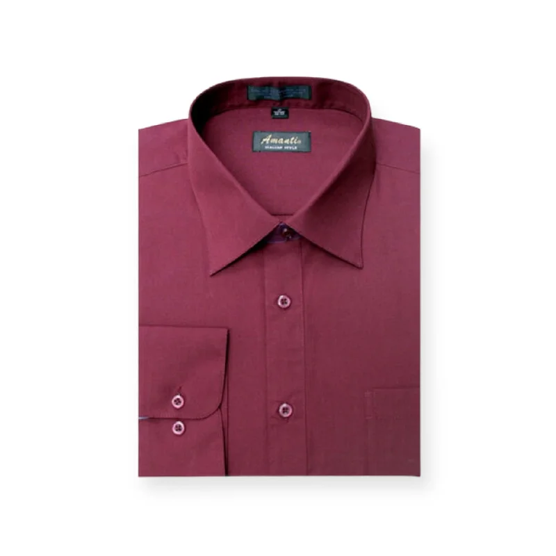 AMANTI: Slim Dress Shirt Burgundy