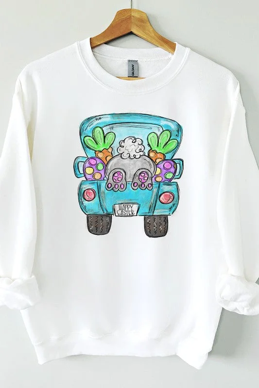 Weekend Deals That Spark Happy Easter Bunny Truck Graphic Sweatshirt