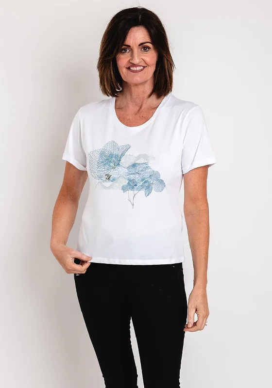 Crazy Savings Eva Kayan Sequin Print Cotton T-Shirt, White