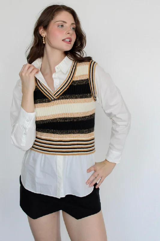 Online Only Letting Go Sweater Top in Beige