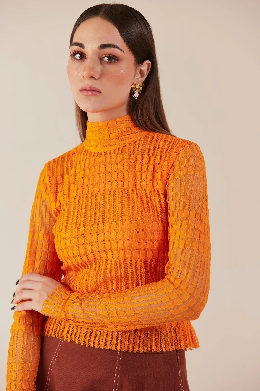Bargain Alert Sunset Serenade Lace highneck Top