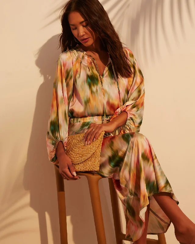 Overstock Haisley Abstract Long Sleeve Top