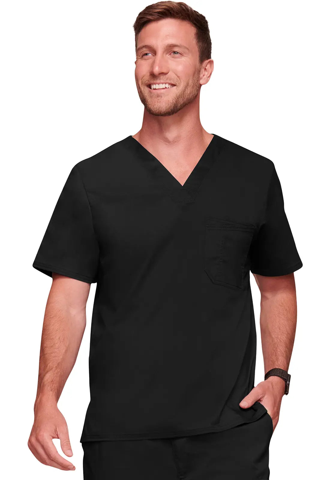 Cherokee Men's Tuckable V-Neck Top - Black