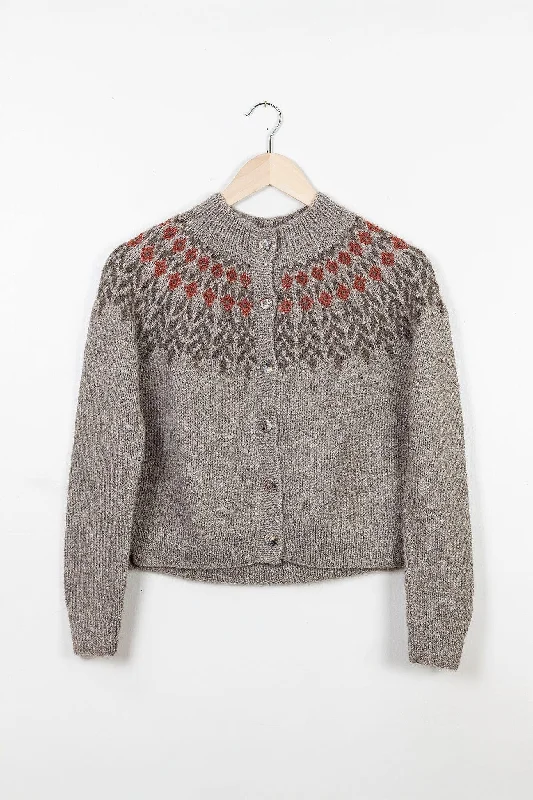 Discount Deals Covet Augustine Yoke Cardigan - Mushroom