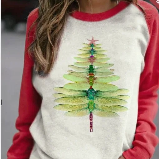 Instant Discount Printing O-Neck Loose Casual Pullover Blouses