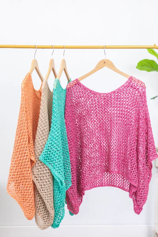 Bargain Prices Dolman Sleeve Fishnet Top