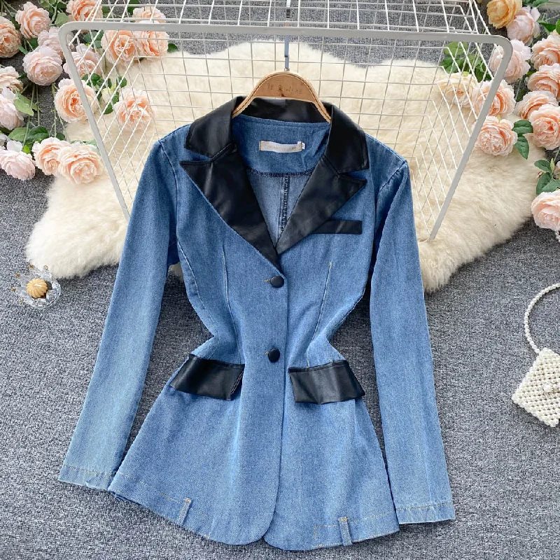 Act Fast Denim coat women's waist closing thin coat  1525