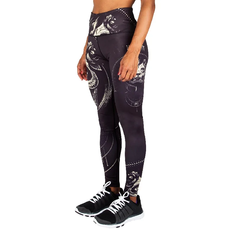 Weekend Special Venum Santa Muerte Leggings - Black/Yellow