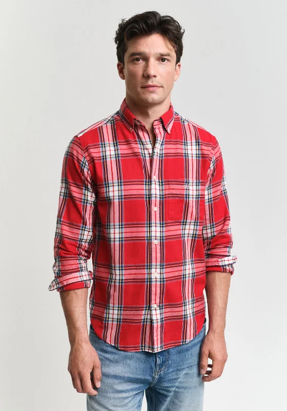 Gant Flannel Check Shirt, Ruby Red