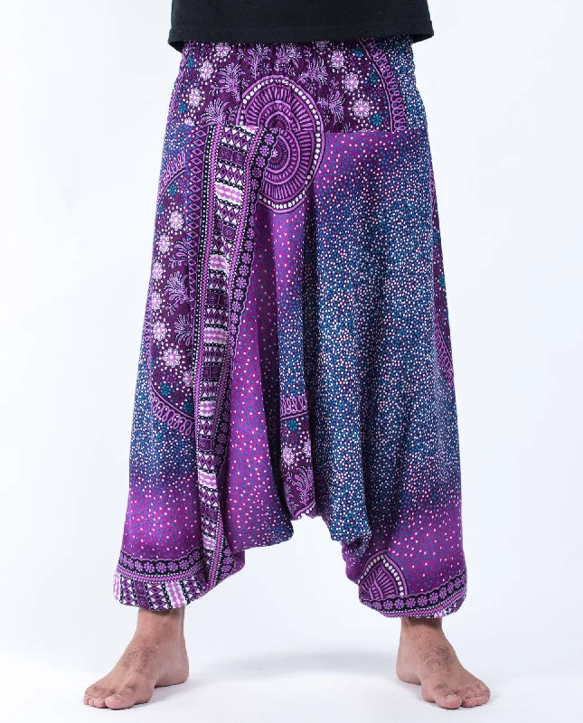 Weekend Discounts to Indulge In Unisex Tribal Chakras Drop Crotch Drop Crotch Jumpsuit Harem Pants in Purple Weekend Discounts to Indulge In Unisex Tribal Chakras Drop Crotch Drop Crotch Jumpsuit Harem Pants in Purple