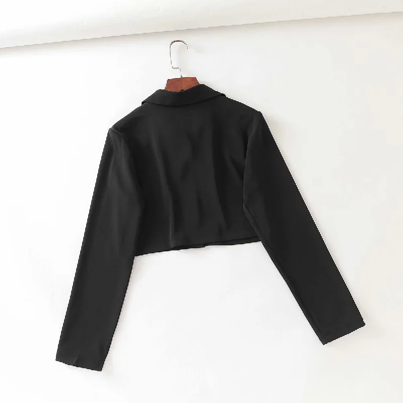 Huge Discounts autumn short personalized lapel short shirt single breasted jacket  1383