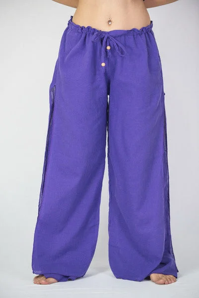Savings Spectacular Womens Solid Color Double Layered Palazzo Pants in Purple