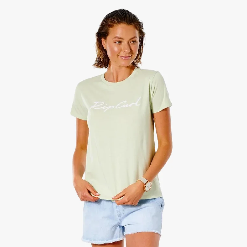 Extra Savings Ripcurl Womens Script Standard Short Sleeve Tee Green