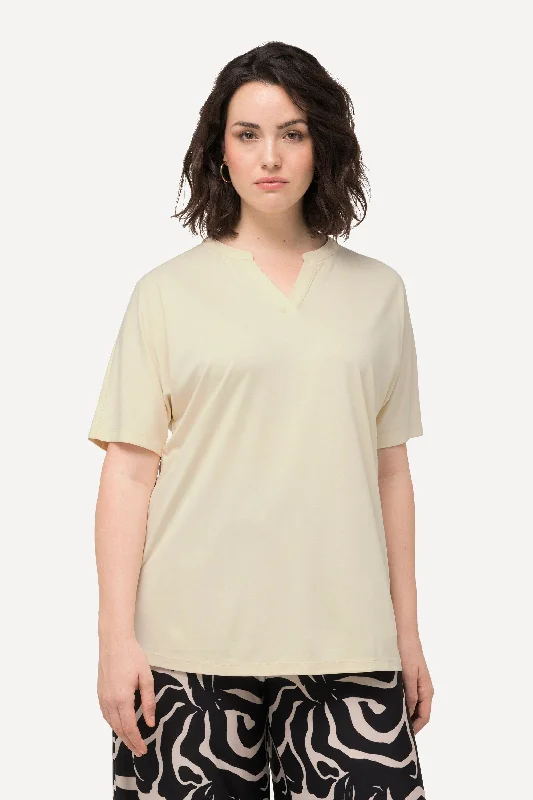 Online Only Ulla Popken Oversized T-shirt in Beige