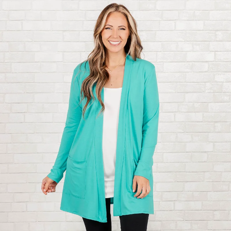 Savings Spectacular Kindness And Compassion Cardigan, Dusty Teal