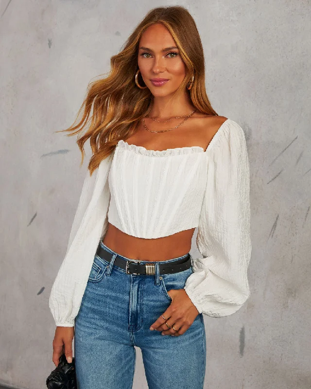 Final Clearance Melinda Puff Sleeve Corset Top