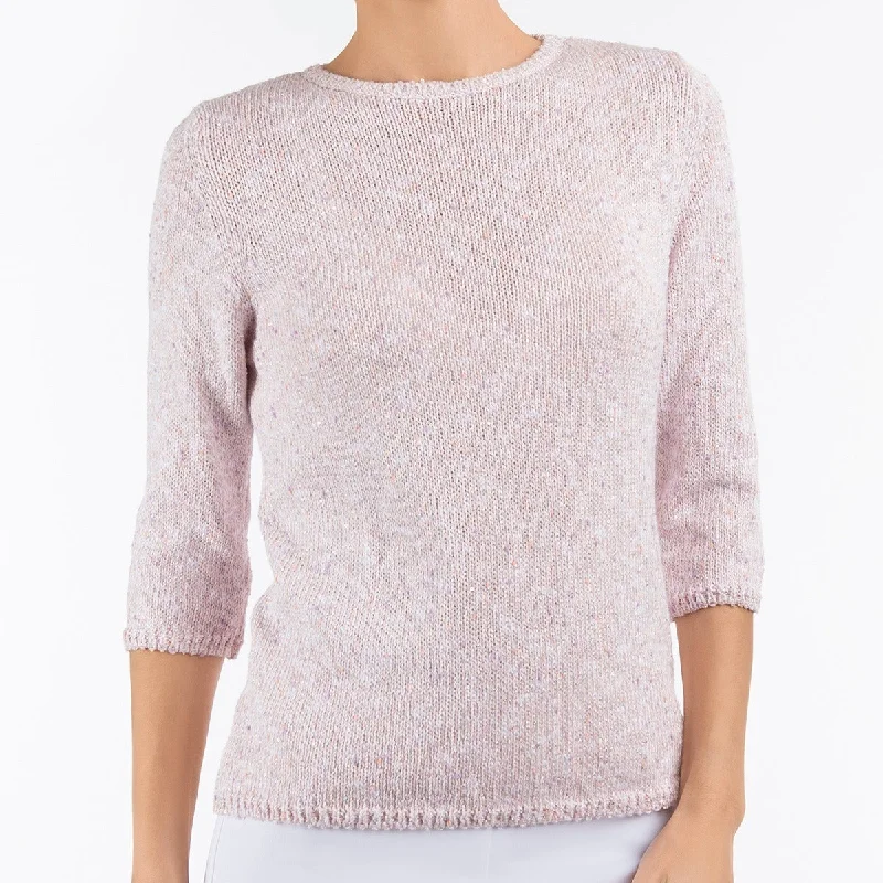 Buy More, Save More Sequin & Slubs Pullover in Pale Pink