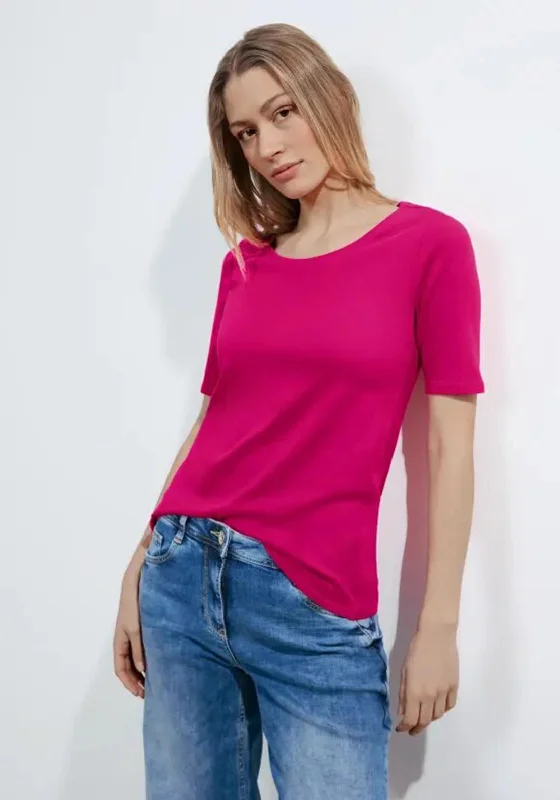 Extra Savings Cecil Basic Block Colour T-Shirt, Pink Sorbet