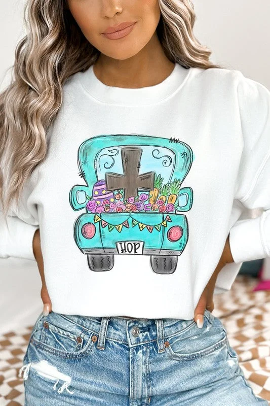 Amazing Deals Easter Hop Cross Truck Graphic Sweatshirt
