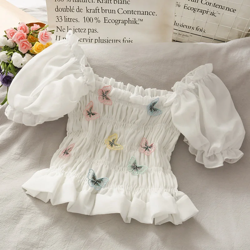 Crazy Savings Cute butterfly applique top  300